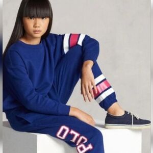 Polo Ralph Lauren Girls Collegiate sweatshirt and pants EUC